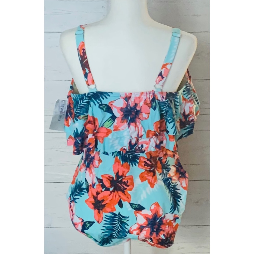 NWT Womens floral bathing suit size 16W - Picture 2 of 9